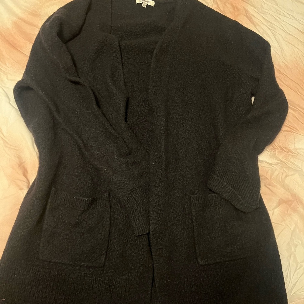 Madewell Black Cardigan Sweater Knit Open Front